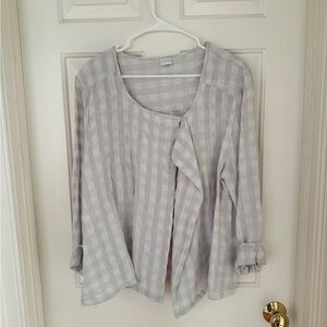 Poetry Gray Checkered Top
